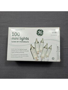 NEW GE 100 Mini Lights Merry Midget Christmas 2010 Clear Indoor/Outdoor